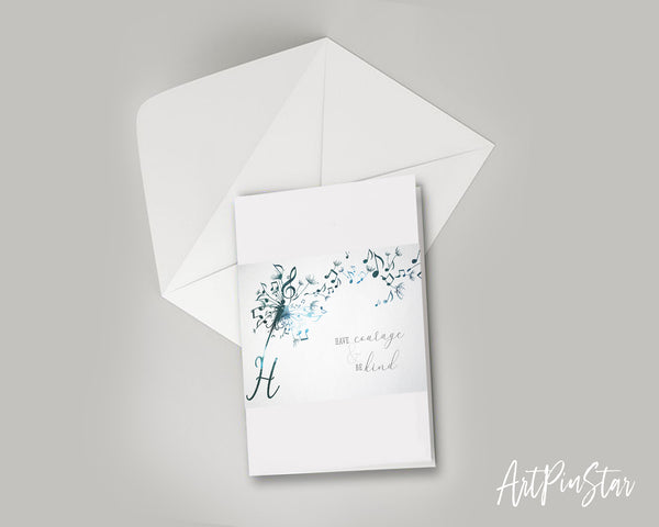 Inspiring Music Quote Letter H Symbol Have courage & be kind