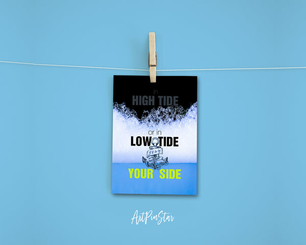 In high tide or in low tide I'll be by your side Bob Marley Inspirational Customized Greeting Card