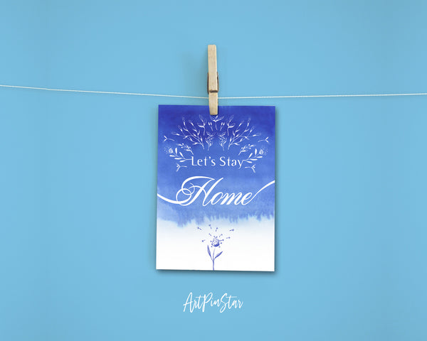 Let's Stay Home Happiness Quote Customized Greeting Cards