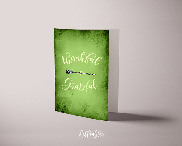 Thankful & grateful Happiness Quote Customized Greeting Cards
