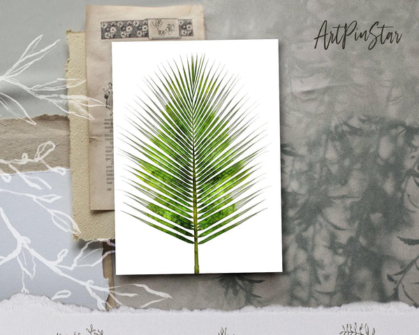 The Coconut Palm Leaves Watercolor Botanical Garden Customized Greeting Card