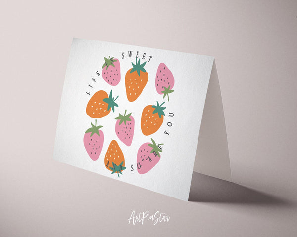 Life is sweet and so are you Flower Quote Customized Gift Cards