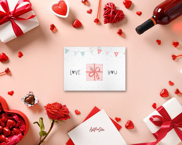 Valentine Romantic Gift, Hearts, Love Customized Greeting Card
