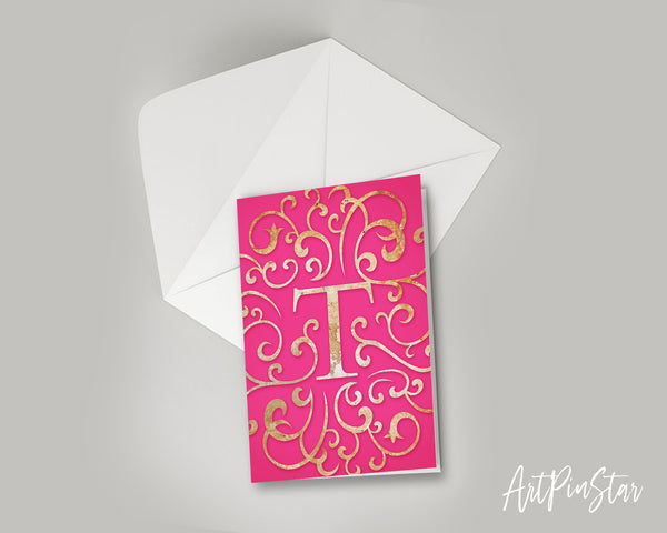 Alphabet Mandela Letter T Modern Monogram Note Cards
