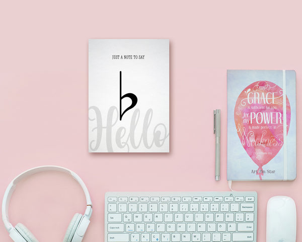 Just a note to say Hello Flat Sign Flat Sign Music Gift Ideas Customizable Greeting Card