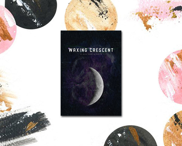Waxing Crescent Moon Lunar Phases Customizable Greeting Card