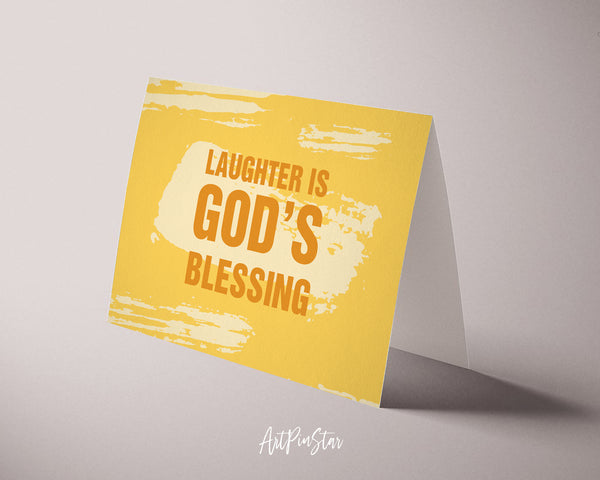 Laughter is God's blessing Bible Verse Customized Greeting Card