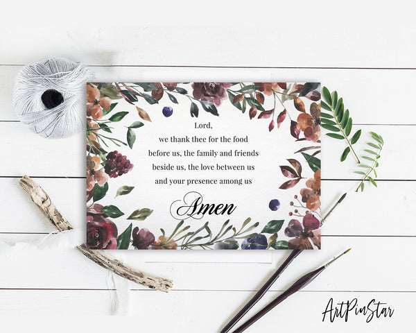 Lord we thank thee for the food before us Amen Bible Verse Customized Greeting Card