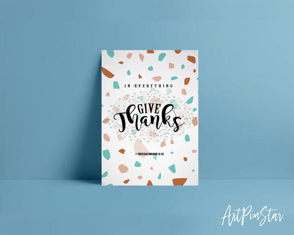In everything give thanks 1 Thessalonians 5:18 Bible Verse Customized Greeting Card
