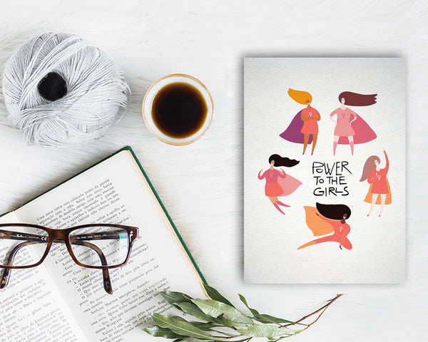 Power to the girls Women Empowerment Customizable Greeting Card