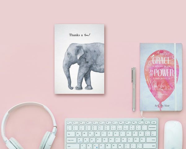 Thanka a ton Elephant Animal Greeting Cards