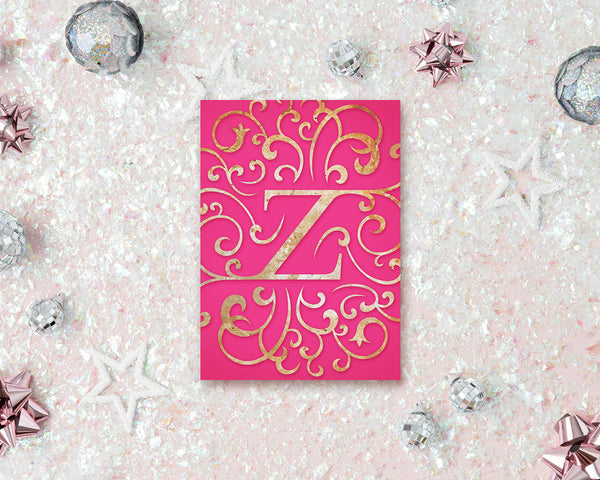 Alphabet Mandela Letter Z Modern Monogram Note Cards