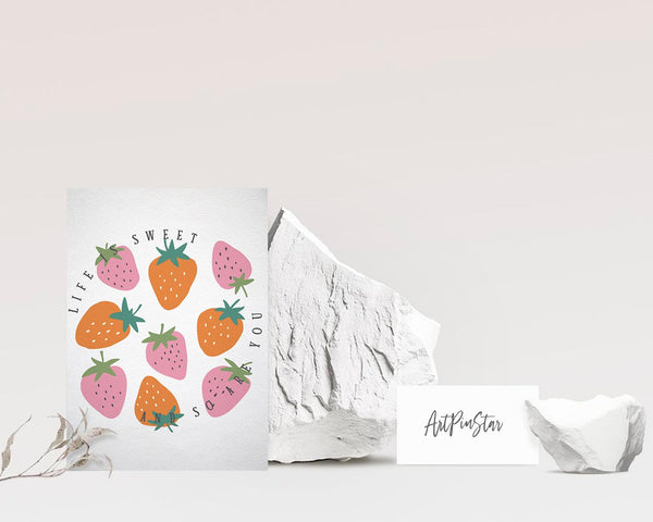 Life is sweet and so are you Flower Quote Customized Gift Cards