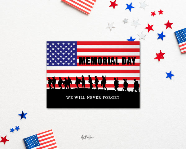 We will never forget Memorial Honoring Remembering Day Customizable Gift Cards