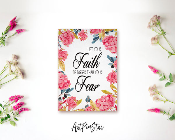 Let your Faith be bigger than your fear Bible Verse Customized Greeting Card