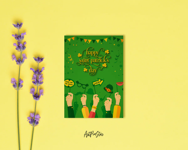 Kiss me I'm Irish Lucky St. Patricks Day Personalized Gifts Card - ArtPinStar.com