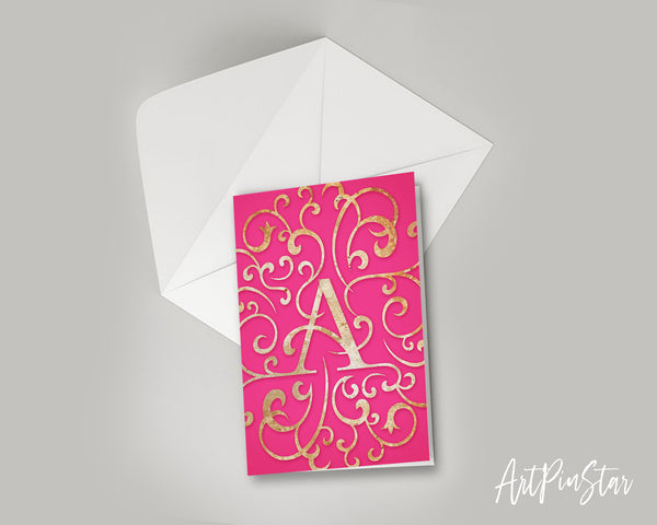 Alphabet Mandela Letter A Modern Monogram Note Cards