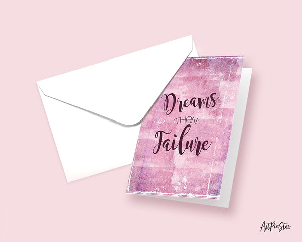 Dreams than failure Suzy Kassem Inspirational Quote Customized Greeting Cards