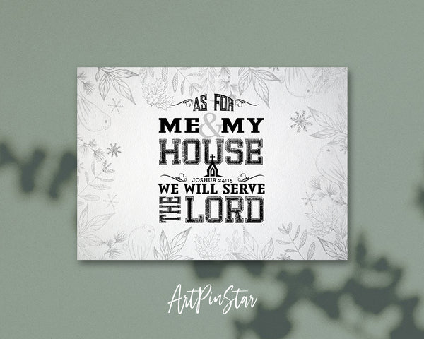 As for me & my house, we will serve the Lord Joshua 24:15 Bible Verse Customized Greeting Card