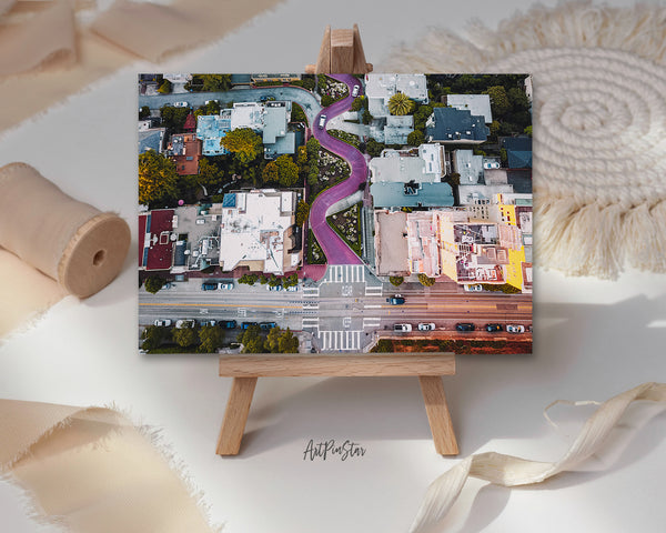 Red Curvy Road Lombard Street, San Francisco, California Landscape Custom Greeting Cards