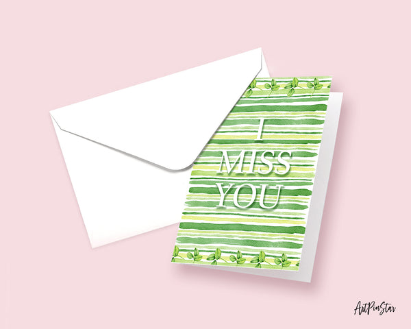 I miss you Happiness Quote Customized Greeting Cards