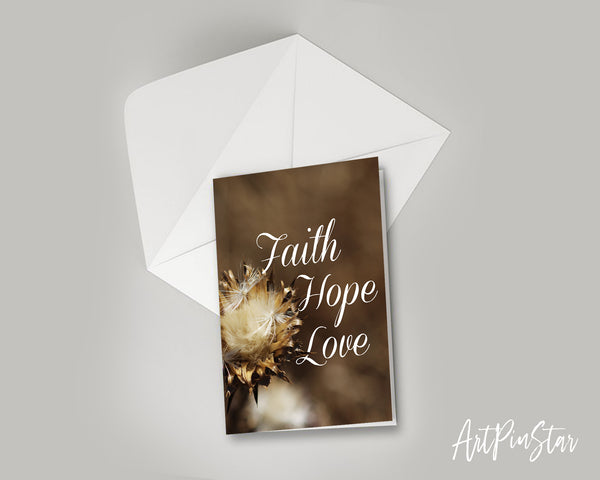 Faith Hope Love Bible Verse Customized Greeting Card