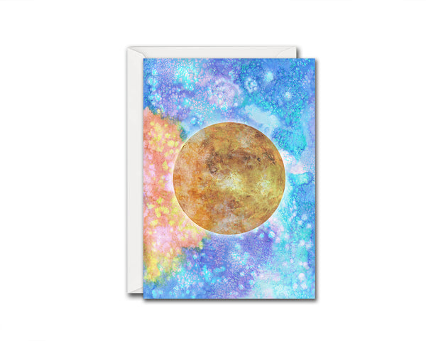 Venus Planet Watercolor Galaxy Space Customizable Greeting Card