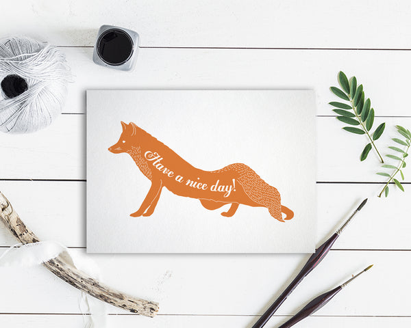 Have a nice day Fox Animal Greeting Cards