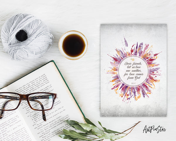 Dear friends, let us love on another John 4;7 Bible Verse Customized Greeting Card