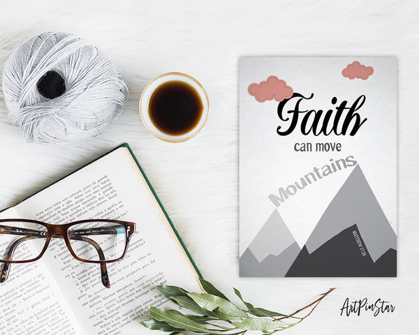 Faith Can Move Mountains Matthew 17:20 Bible Verse Customized Greeting Card