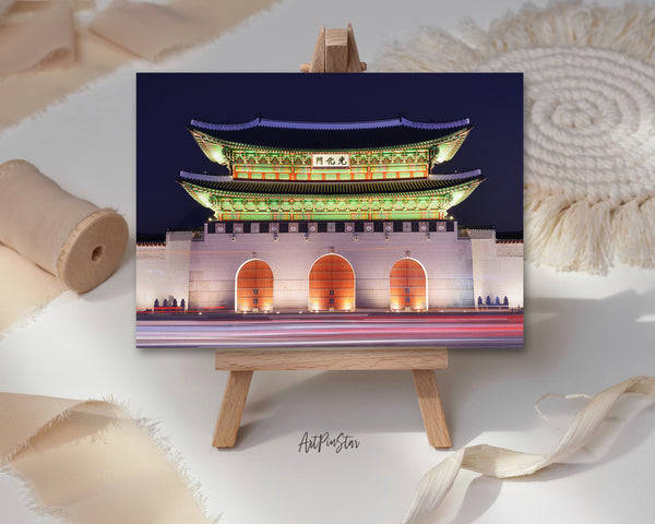 Gwanghwamun Gate at Geyongbokgung Palace, Seoul, South Korea Landscape Custom Greeting Cards