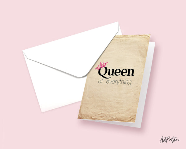 Queen of Everythig Funny Quote Customized Greeting Cards
