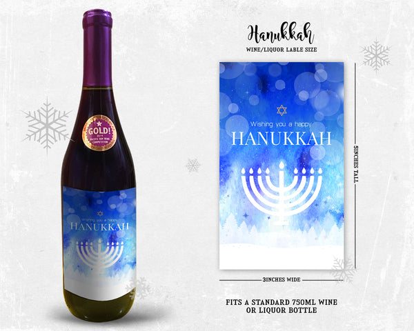 Wishing you a happy Hanukkah Holiday Customizable Label