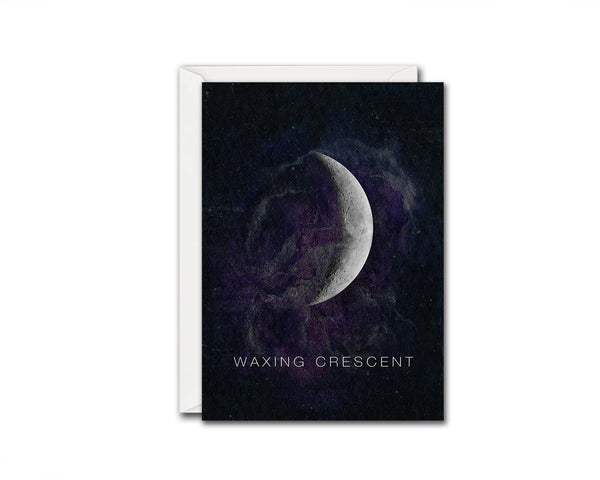 Waxing Crescent Moon Phases Universe Space Customizable Greeting Card