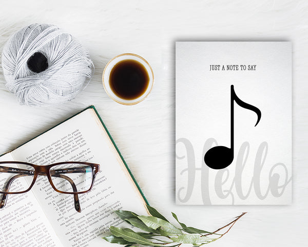 Just a note to say Hello Eighth Note Eighth Note Music Gift Ideas Customizable Greeting Card