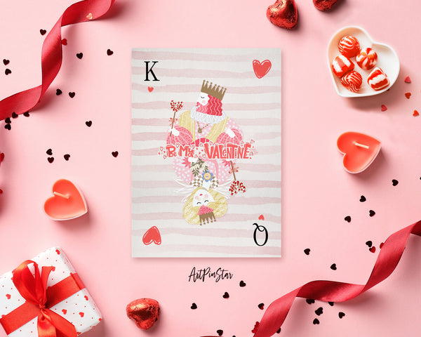 Valentine's Day Love King Queen Flowers Customized Greeting Card