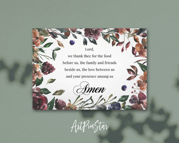 Lord we thank thee for the food before us Amen Bible Verse Customized Greeting Card
