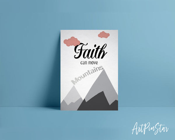 Faith Can Move Mountains Matthew 17:20 Bible Verse Customized Greeting Card