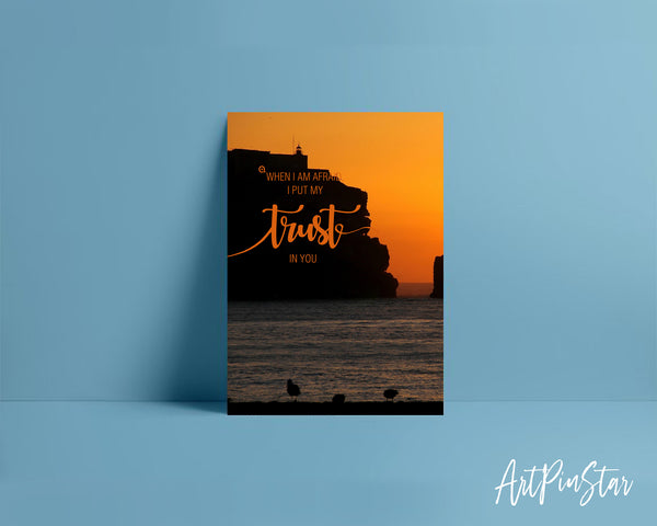 When I am afraid I put my trust in you Bible Verse Customized Greeting Card