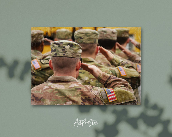 American Soldiers Salute US Army Forces Military USA Veterans Day Custom Holiday Greeting Cards