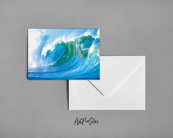 Sea Breaking Wave Landscape Custom Greeting Cards
