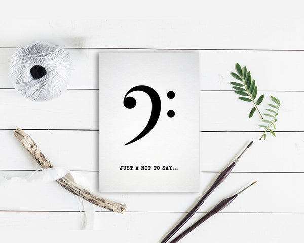 Just a little note to say Bass Clef Bass Clef Music Gift Ideas Customizable Greeting Card