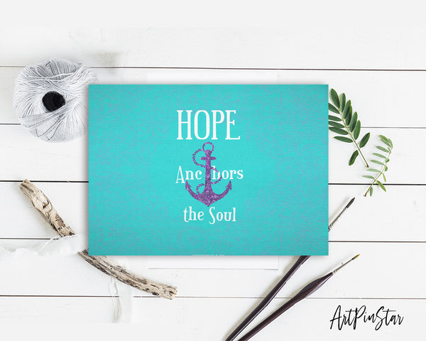 Hope anchors the soul Hebrews 6:19 Bible Verse Customized Greeting Card