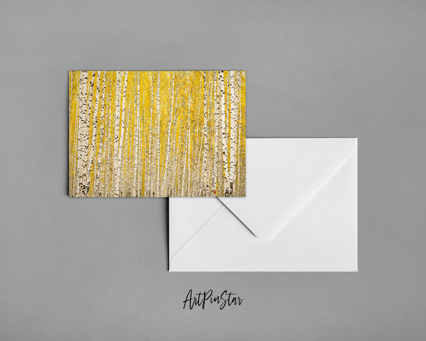 Autumn Birch Forest Landscape Custom Greeting Cards