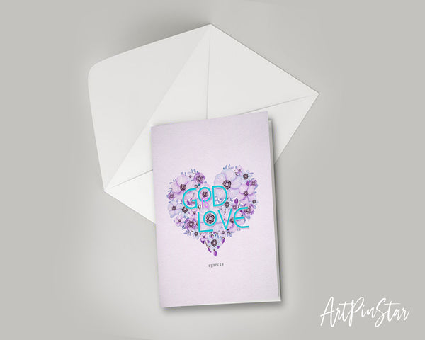 God is love 1 John 4:8 Bible Verse Customized Greeting Card
