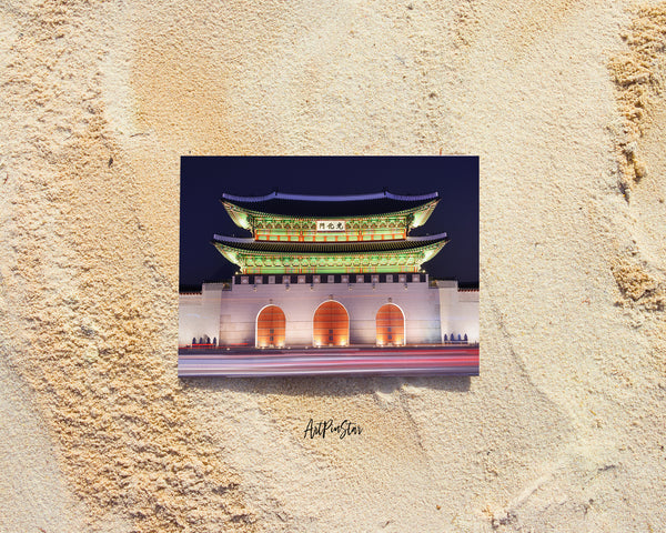 Gwanghwamun Gate at Geyongbokgung Palace, Seoul, South Korea Landscape Custom Greeting Cards