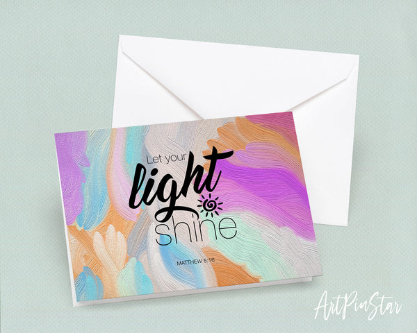 Let your light shine Matthew 5:16 Bible Verse Customized Greeting Card