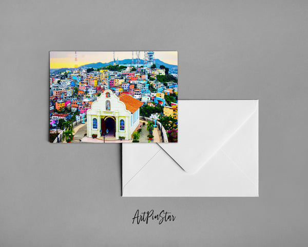 Guayaquil Ecuador Hilltop Church Landscape Custom Greeting Cards