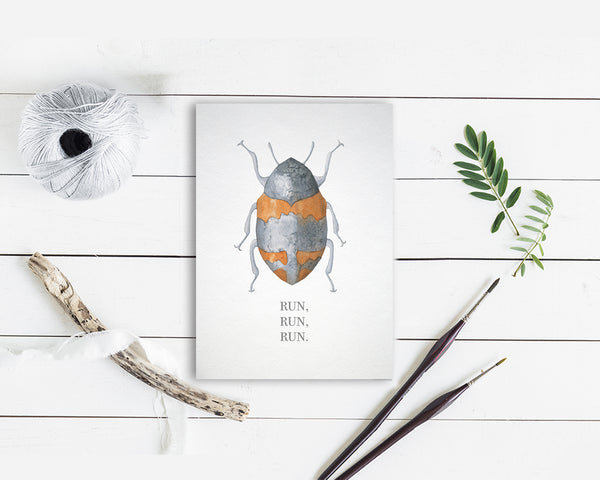 Run Run Run Insect Animal Greeting Cards