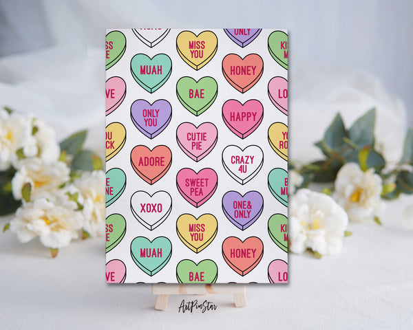 Valentine’s Day Sweets Heart Candy Customized Greeting Card